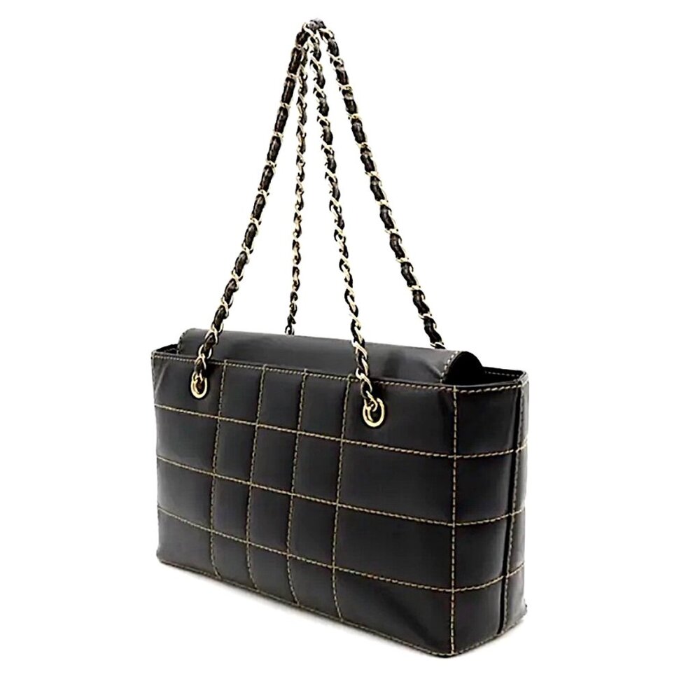 Chanel Chocolate Bar Wild Stitch Chain Bag in Black Leather with Gold Hardware - Picture 3 of 16